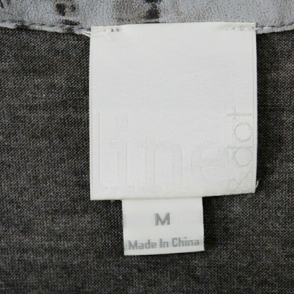 Line & Dot Sz M Pockets Silk Mix Media Crop Blouse Top - Picture 4 of 8